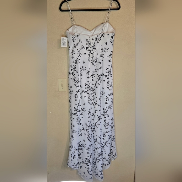 Floral Spaghetti Strap High/Low Hem Prom Dress - Picture 11 of 12